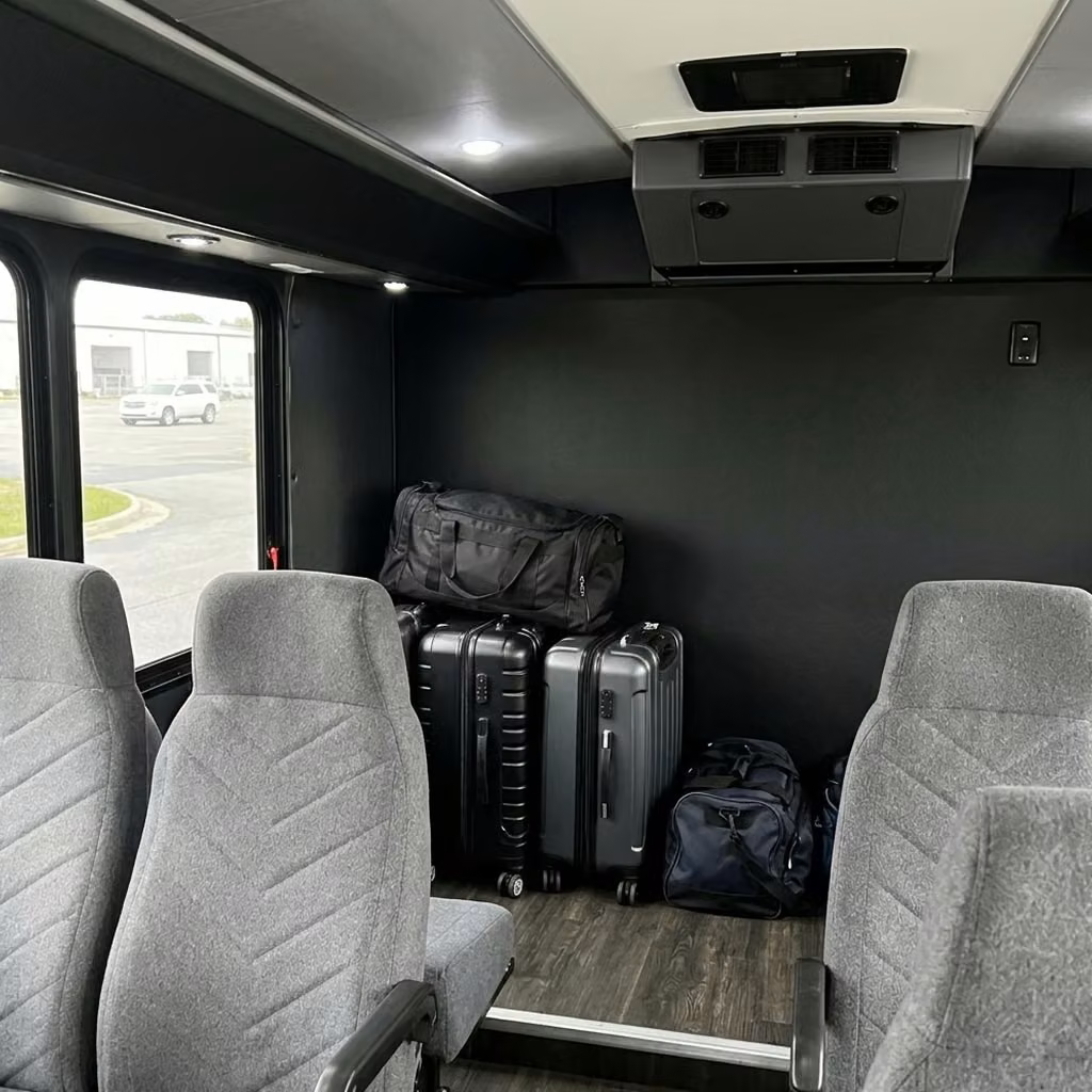 winter park 15 passenger minibus luggage area