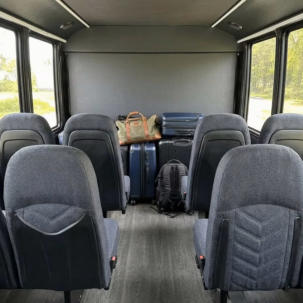 winter park 25 passenger minibus luggage area