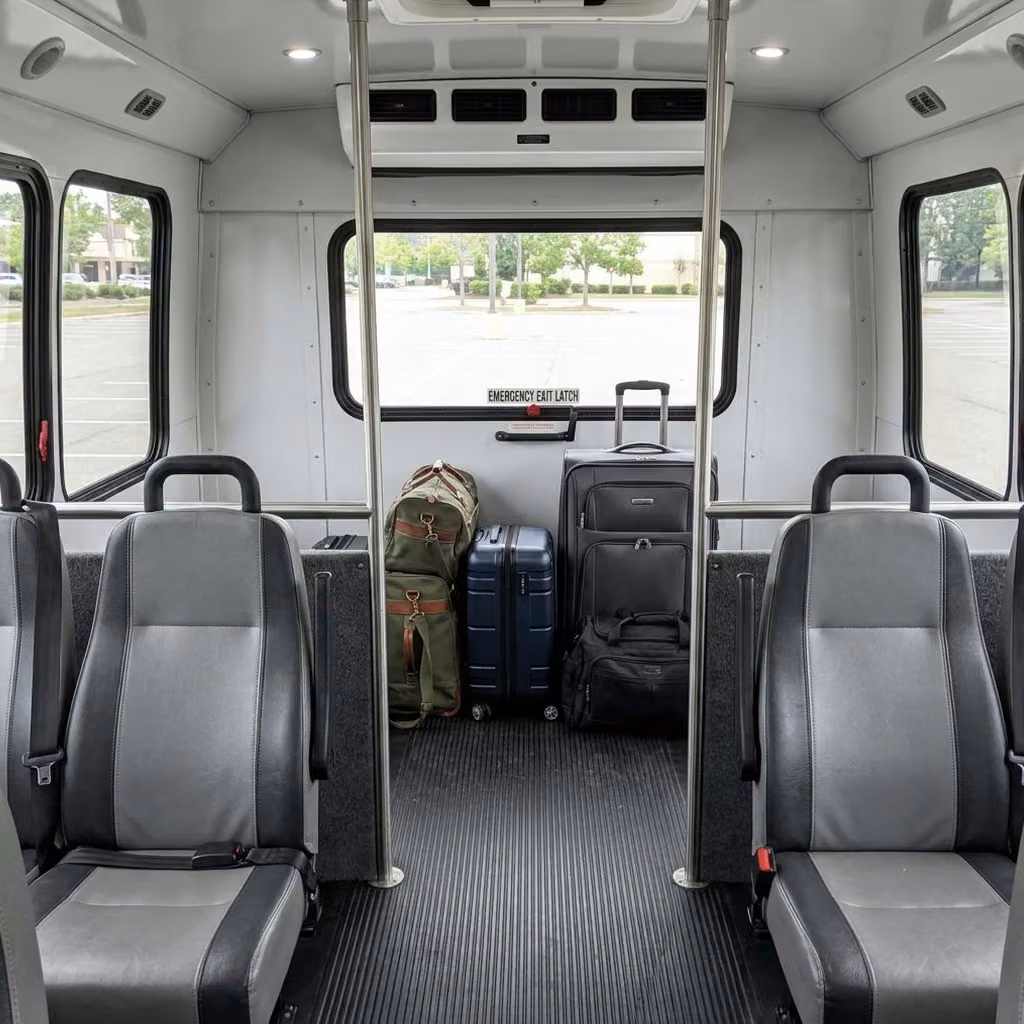 winter park 28 passenger minibus luggage area