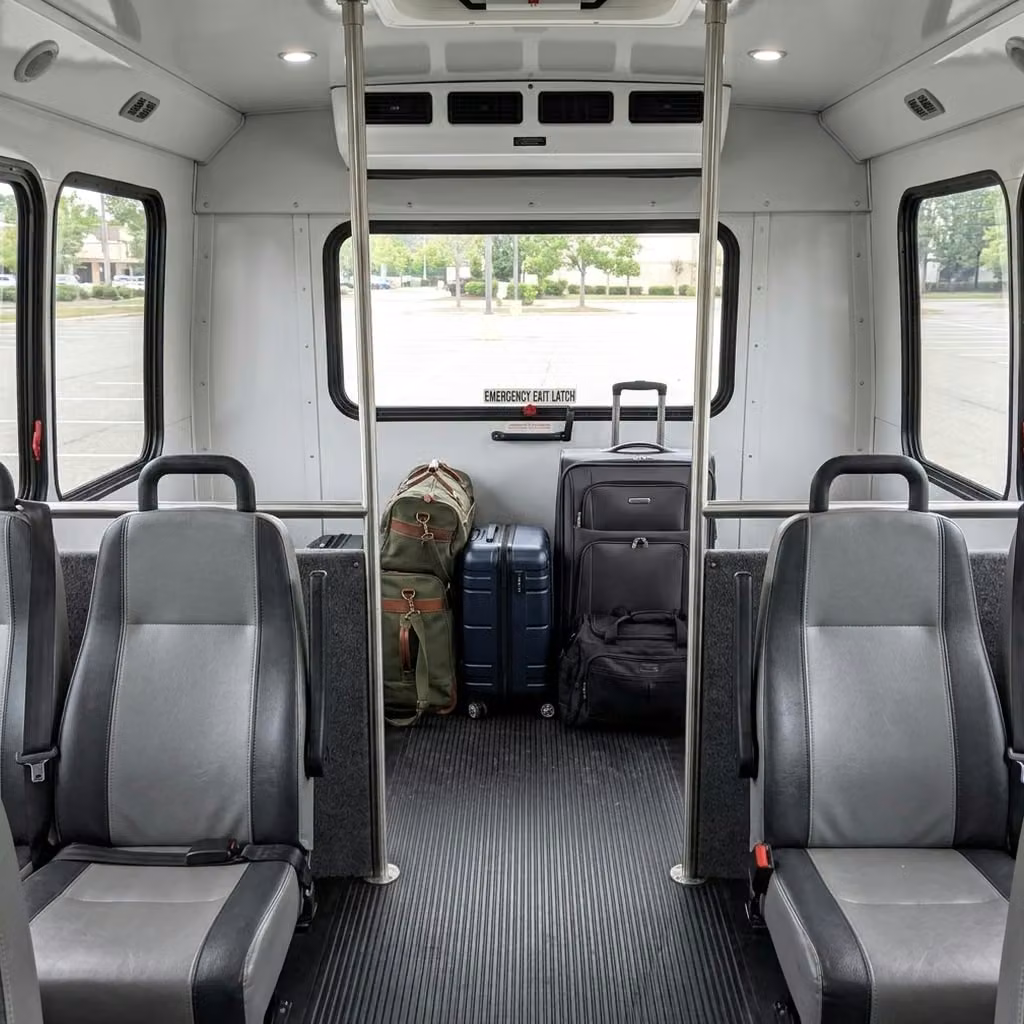 winter park 35 passenger minibus luggage area