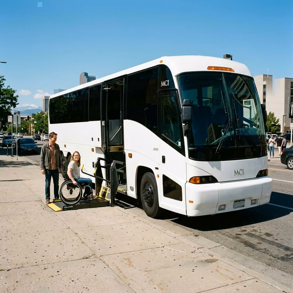 winter park 56 passenger charter bus wheelchair lift