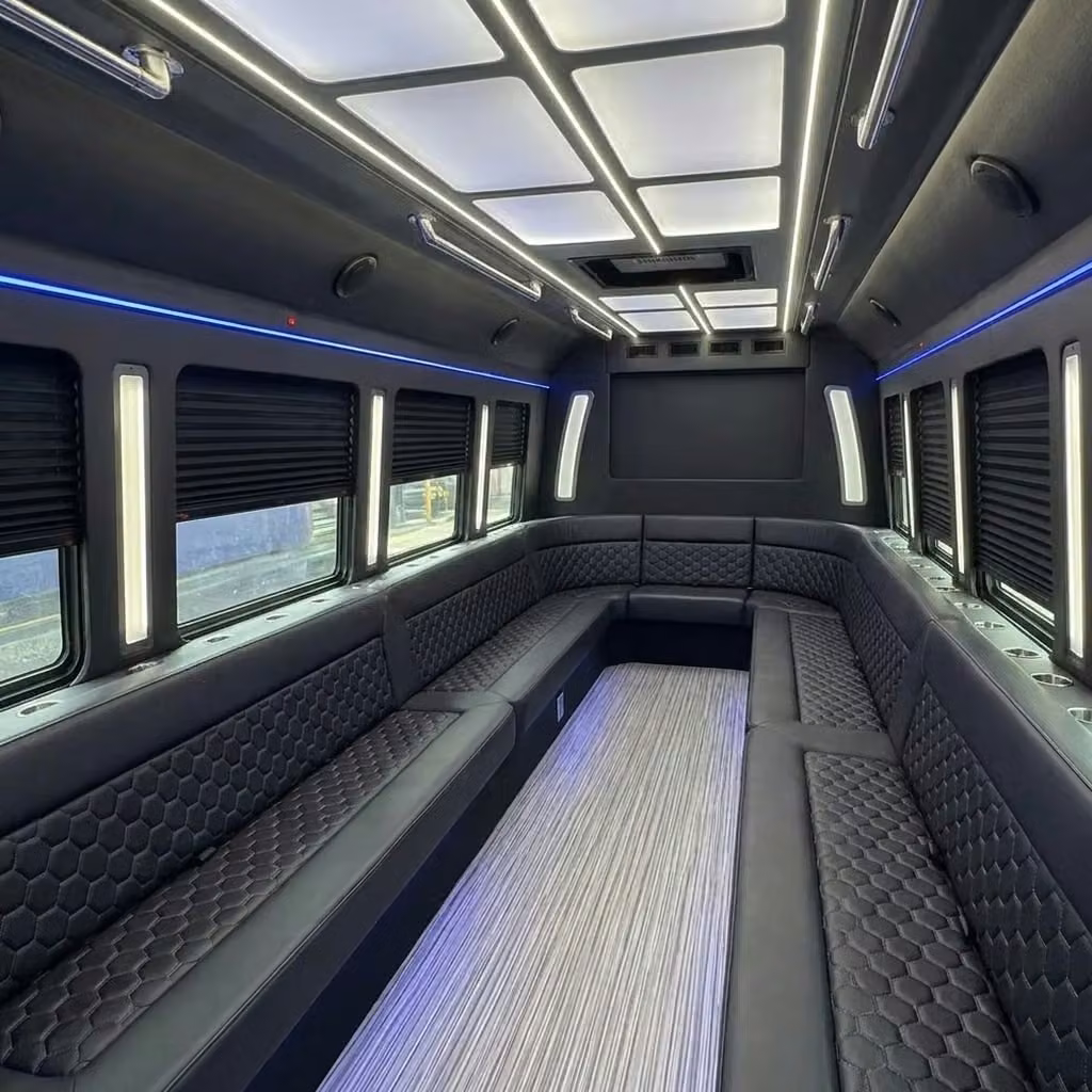 winter park party bus wraparound seating