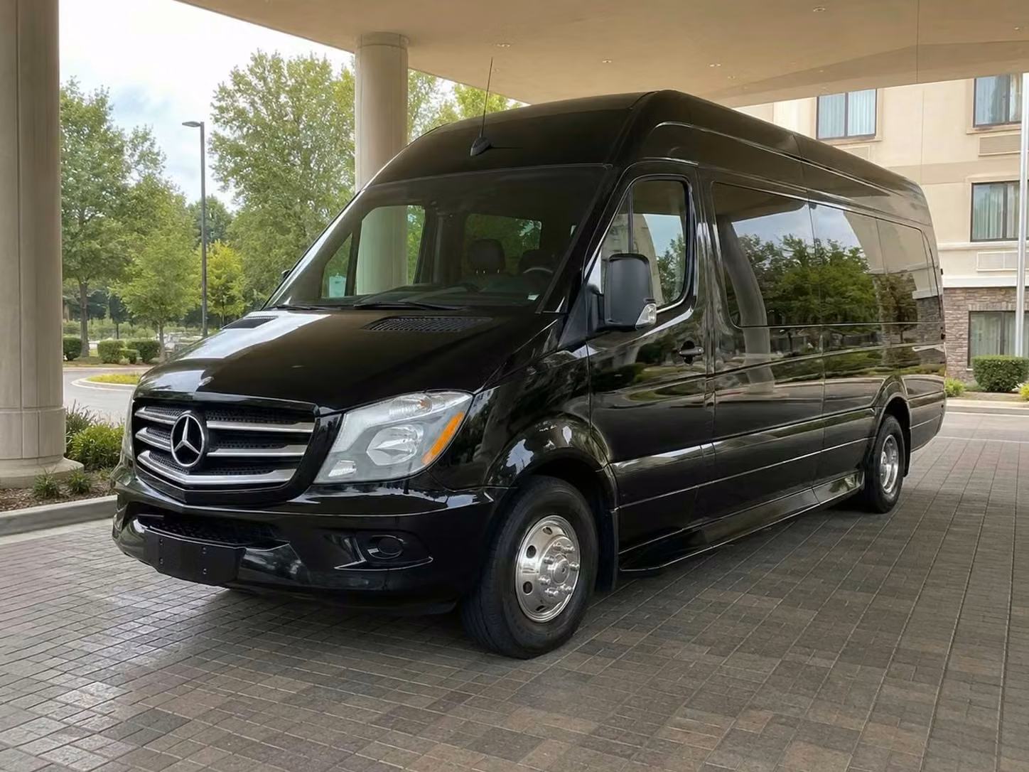 winter park sprinter van rental with driver tinted windows